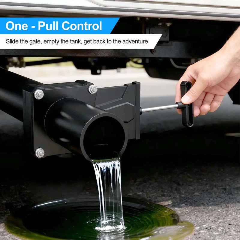 3" RV Waste Dump Gate Valve Body for Black/Grey Tank Sewer Drain Knife Valve Plumbing Replacement for Campers Trailers Motorhomes