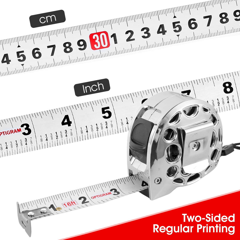 Tape Measure - 16 FT Stainless Steel Measuring Tape with Double-Sided Scale, Retractable Waterproof Tape Ruler, Adjustable Length Measuring Tape for Household Agricultural Industrial Woodworking (5 M)