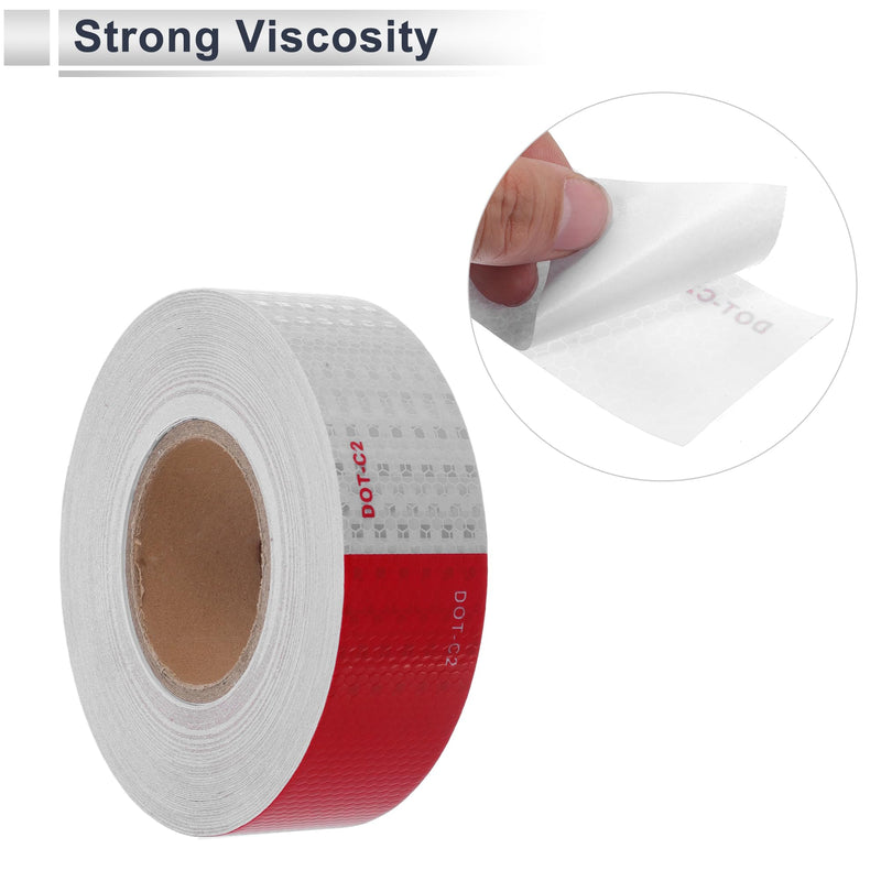 Reflective Tape 157.48ft x 1.97" Argyle Warning Safety Adhesive Tape Outdoor Reflector for Cars Trucks Red,White 1 Pc 157.48ft x 1.97"