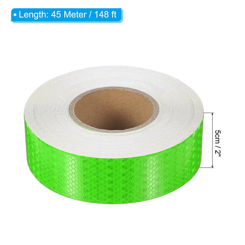 PATIKIL Reflective Tape, 1 Roll 2 Inch x 148 ft Waterproof Self Adhesive High Visibility Caution Warning Safety Tape Outdoor Reflector for Trucks Trailers Cars, Green 2 Inch x 148 Feet