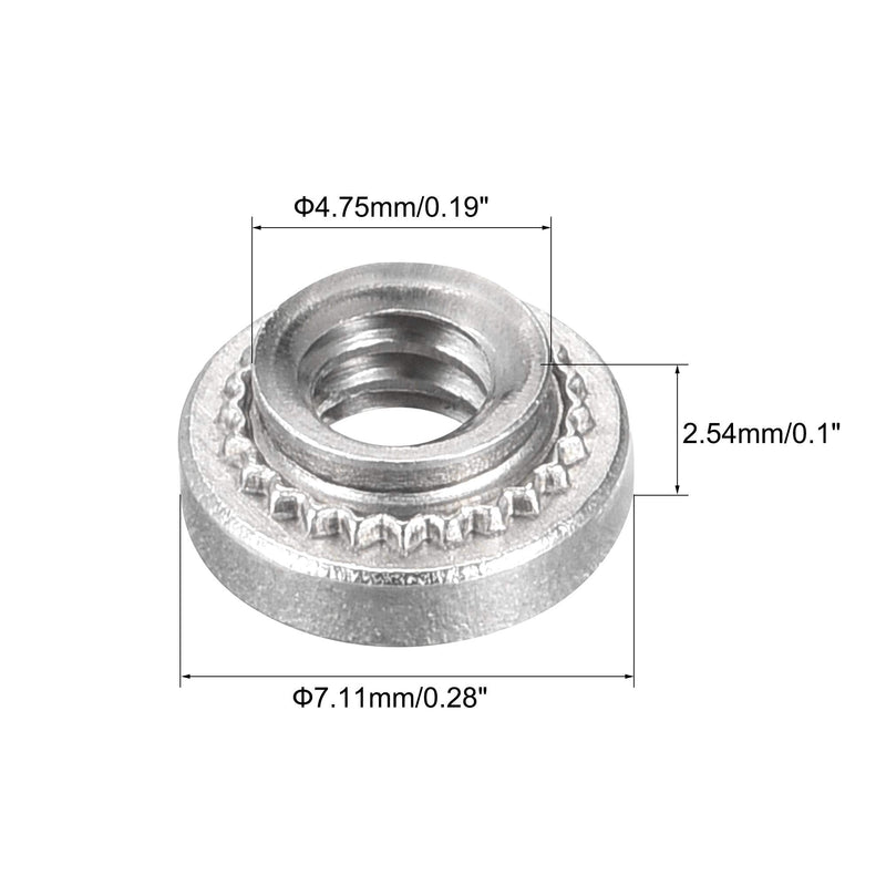 [Australia - AusPower] - uxcell Self -Clinching Nuts,#6-32 x 0.1-Inch Stainless Steel Rivet Nut Round Head Steel Metal Sheet Mounting Hardware Fastener 100pcs #6-32x2.54mm 