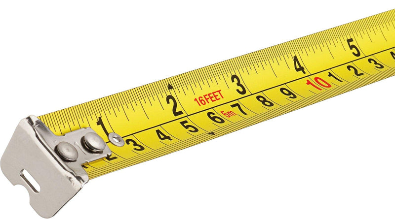 [Australia - AusPower] - HAZET Tape Measure 2154N-5, 5 meters/16.4 feet, Reduced kinking and Resistant Coating, Automatic retraction Due to Quality Spring and Double Tape Measure Marking 4.9 m 
