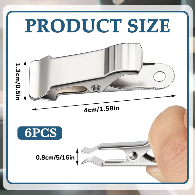 [Australia - AusPower] - Metal Mini Clamps Mini Spring Clamp Crocodile Alligator Clips Alligator Clamps 1/2 Inch Wide Crocodile Clamps for Work, smooth jaw, 5/16 inch capacity (Silver,6 Pcs) Silver 6 