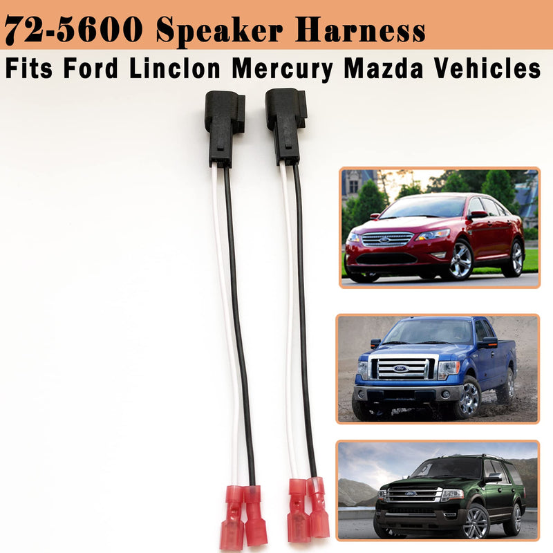 [Australia - AusPower] - 2 Pack 72-5600 Speaker Harness Replacement for Ford Speaker Wire Harness Adapter Replacement for Ford F150 F250 Escape Mustang Lincoln Mercury Mazda Speaker Wiring Harness Adapter 2 
