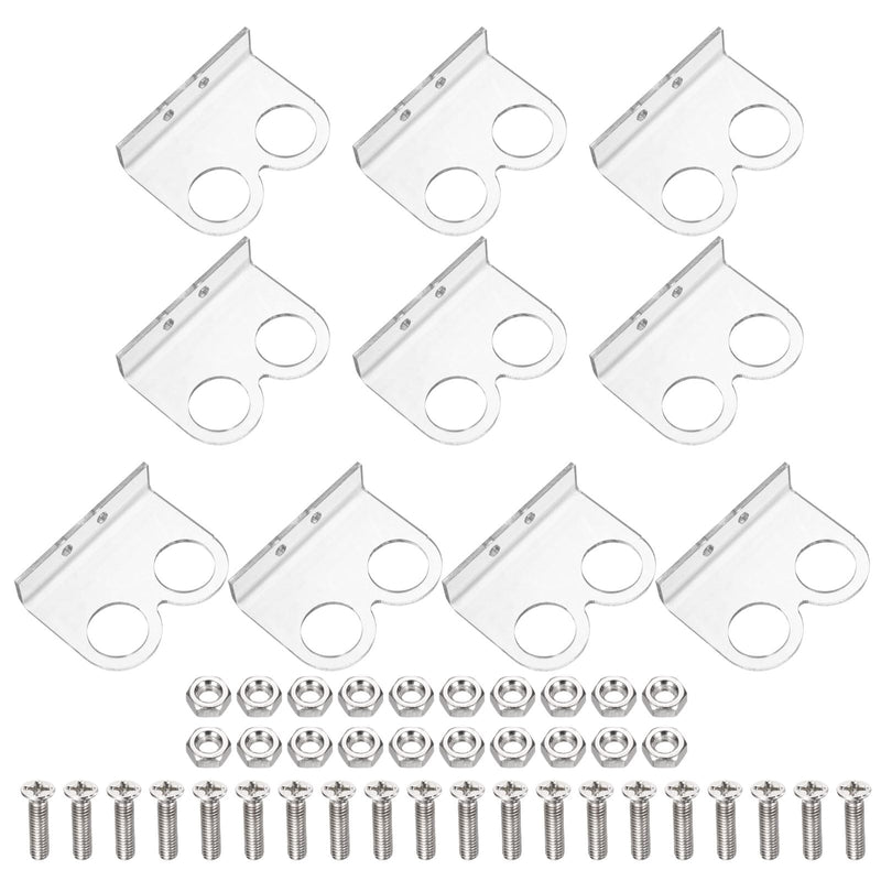 [Australia - AusPower] - MECCANIXITY 10 Pcs Ultrasonic Sensor Mounting Bracket for Distance Sensor Module, Ultrasonic Module Accessories with Screws and Nuts, Transparent 