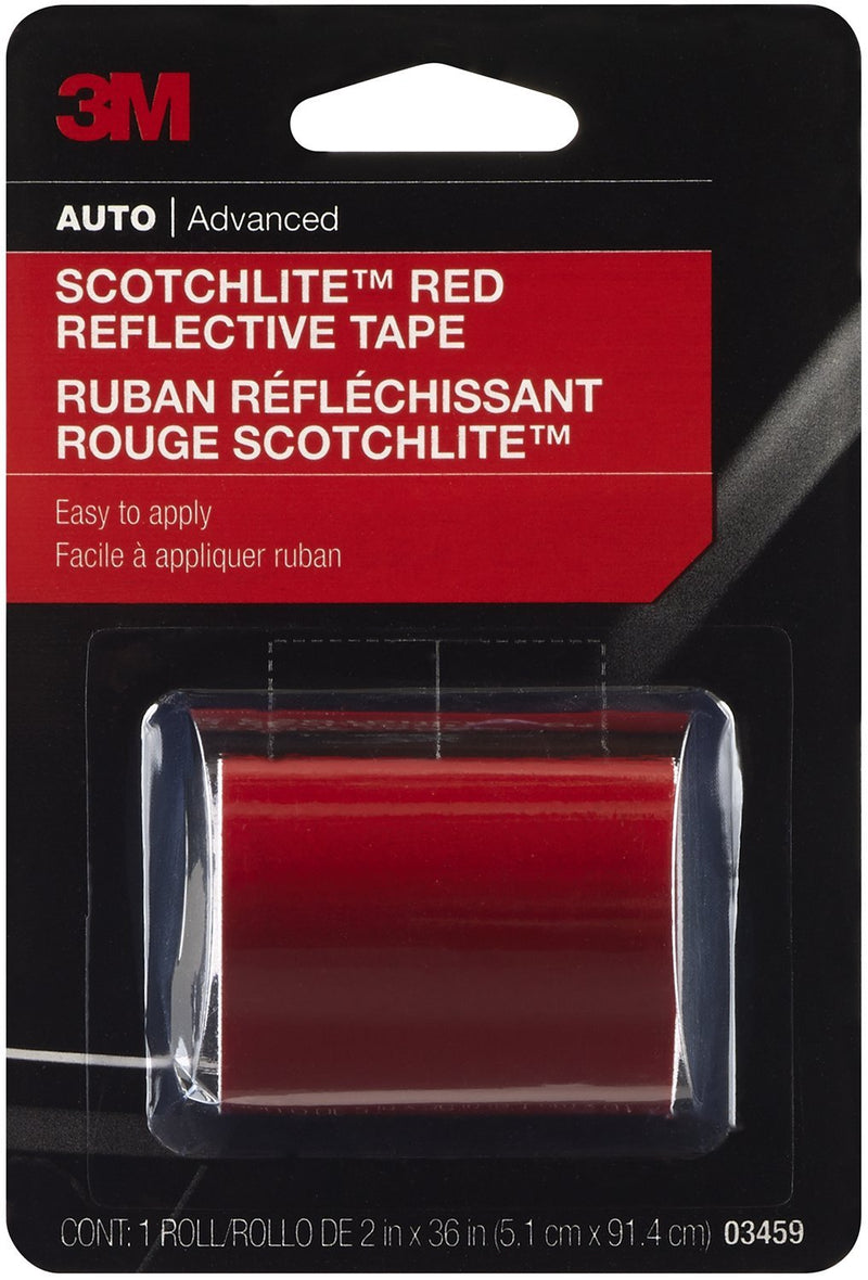 3M Scotchlite Red Reflective Tape, 03459, 2 in x 36 in, 1 Roll 2 in. x 36 in.