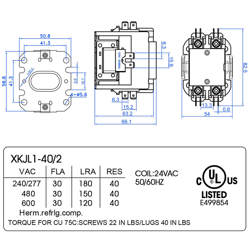 [Australia - AusPower] - Dreyoo Carrier HVAC Motor Contactor, 24V 30 Amp Coil 2 Pole Replacement Relays Compatible with C230b, Air Conditioner, Heat Pump, Refrigeration Systems 