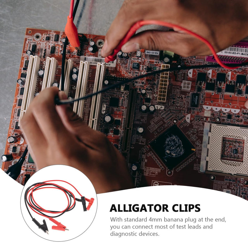 [Australia - AusPower] - 1pair Alligator Clips for Multimeter Testing Probe Banana Plug Leads Copper for Automotive Maintenance and Electrical Diagnostics 1 