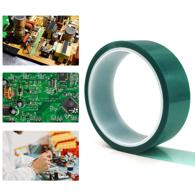 [Australia - AusPower] - Viaky 3 Rolls High Temperature Tapes-108ft*20mm Heat Heat Resistant Sublimation Polyimide Film Self Adhesive Transfer Protective Tape for Electronic Task (Green) Green 