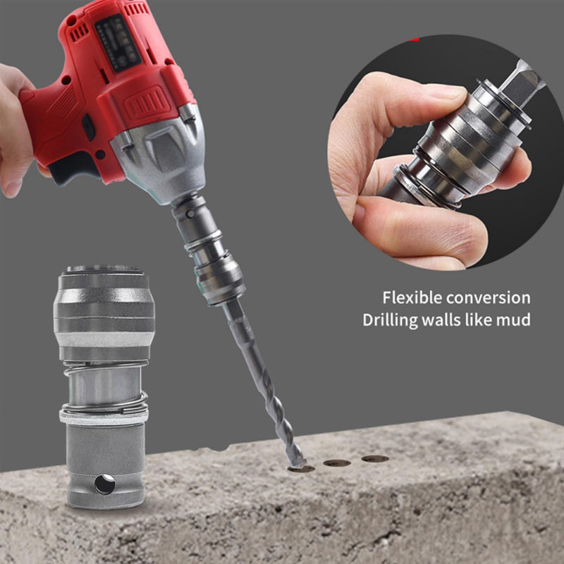 [Australia - AusPower] - Electric Wrench to Electric Hammer Drill Converter ElectricWrench Drill Chuck Adapter Conversion Adapter (Round Handle) Round Handle 