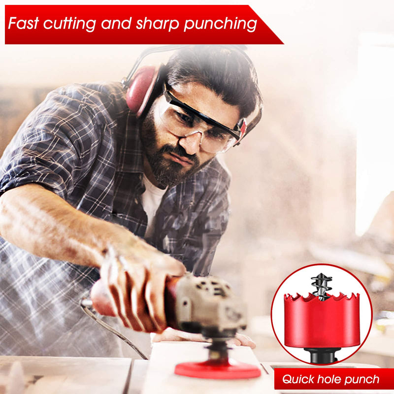 [Australia - AusPower] - Hole Saw 2-3/4 Inch, HSS Bi-Metal Hole Cutter with 70 mm Cutting Depth for Cutting Wood, Plastic, Drywall, Plasterboard, Recessed Lighting and Soft Metal Sheet, Red 