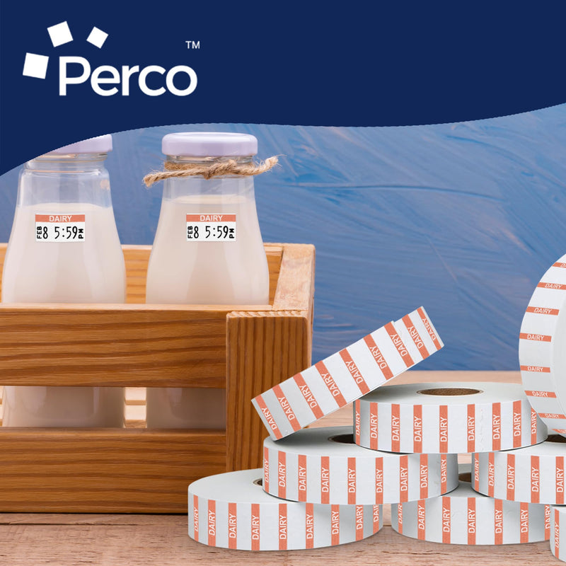 Orange Reverse Print on White Dairy Labels for Monarch 1131-20,000 Labels w/ 8 Rolls Value Pack, 1 Sleeve - Made in USA