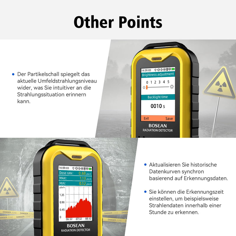 [Australia - AusPower] - Geiger Counter Radioactivity FS5000 Radiation Detector Nuclear Radiation Meter with PC Software Beta Gamma X-Ray Rechargeable Radiation Meter Radioactive Monitor Tester 