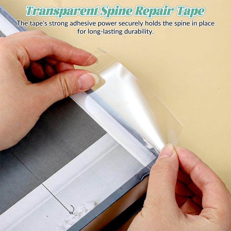 Archival Safe Book Repair Tape, Safe Acid-Free Bookbinding for Broken Pages Strong Adhesive Clear Tape Waterproof Books Binding Tapes for Libraries Old Books Broken Pages(1.77 Inch x 16.4 Feet)