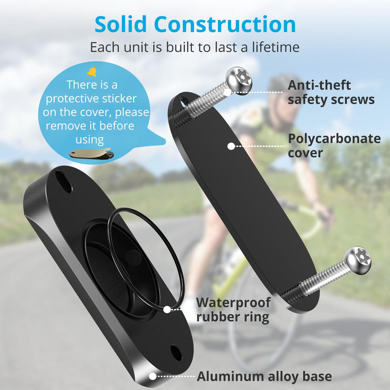 [Australia - AusPower] - Bike Mount for AirTag, Waterproof Protective Aluminum Alloy Holder Hides AirTag Under Bicycle Bottle Cage, Bike GPS Tracker, Anti-Theft and Anti-Shake (Security Screws & Allen Key Included) 
