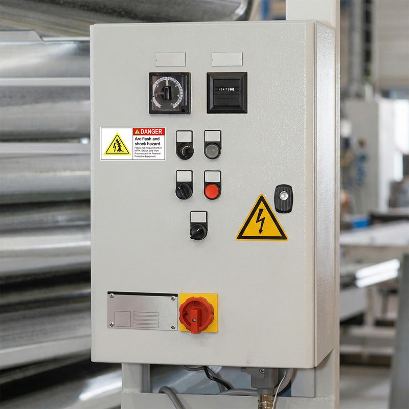 200 PCS Danger Arc Flash and Shock Hazard Labels - 3 x 1.5 Inch Electrical Hazard Warning Sticker Decals with Permanent Adhesive, Semi-Gloss Paper for Electrical Factories Warehouses