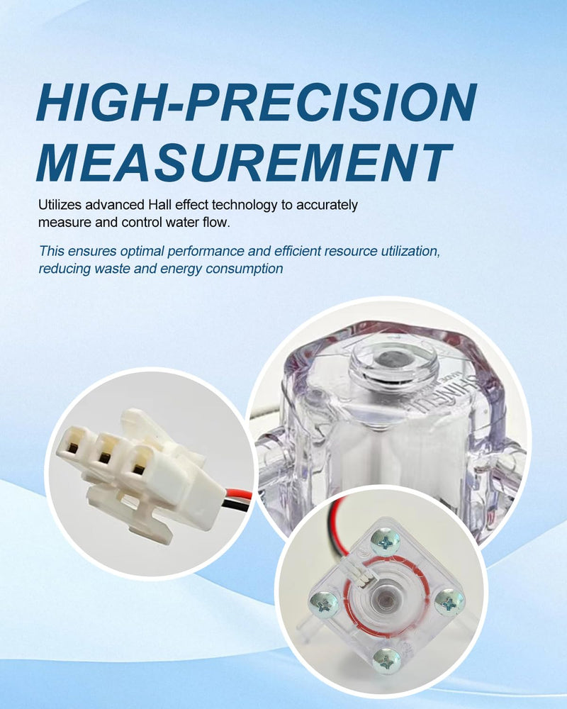 [Australia - AusPower] - SMWF-0420A Hall Flow Sensor Miniature Flowmeter Compatible with Water Purifier, Fridge, Ice Maker, Coffee Machine,Negative Ion Machine Replace SMWF0420A Micro Water Flow Sensor 