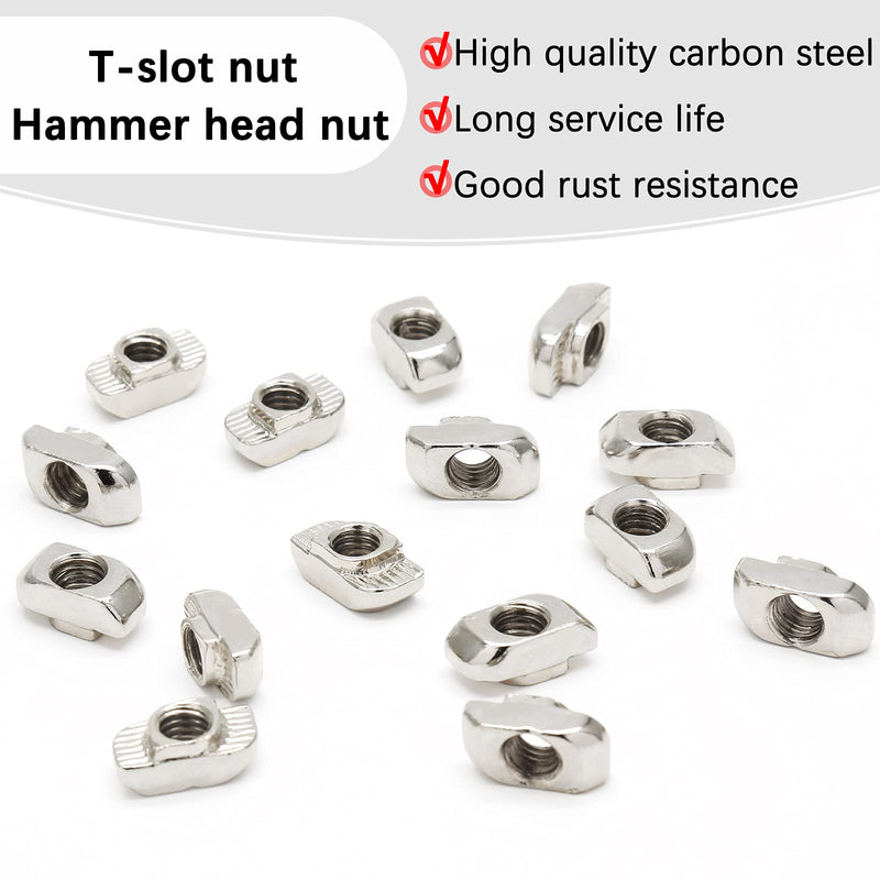 [Australia - AusPower] - 50 Pcs 3030 Series Sliding T Nuts Metric M6 Thread Slide in Hammer Head T-Nut, Sliding T-Nuts for Standard 8mm T-Slot Aluminum Extrusion Profile 30S-M6 50 Pcs 
