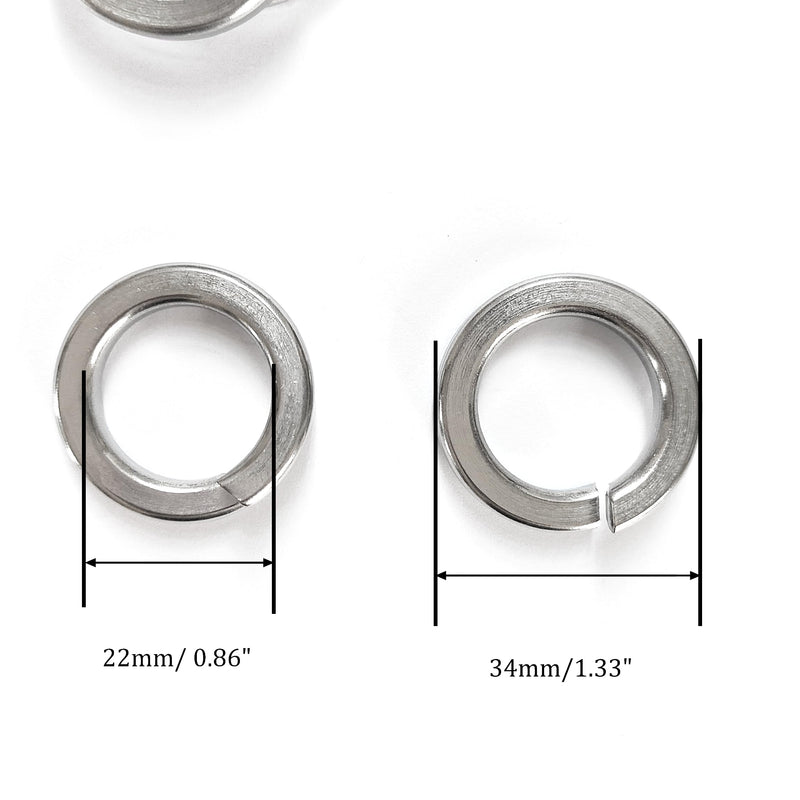 [Australia - AusPower] - M22 Split Lock Washer, 304 Stainless Steel Spring Lock Washer, 14Pcs M22 