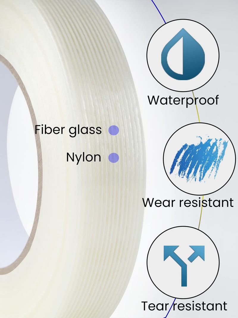 [Australia - AusPower] - Lichamp Fiberglass Tape 1 inch, 2 Pack 60 Yards (120 Total Yards) Filament Tape Nylon Fiber Glass Tape 