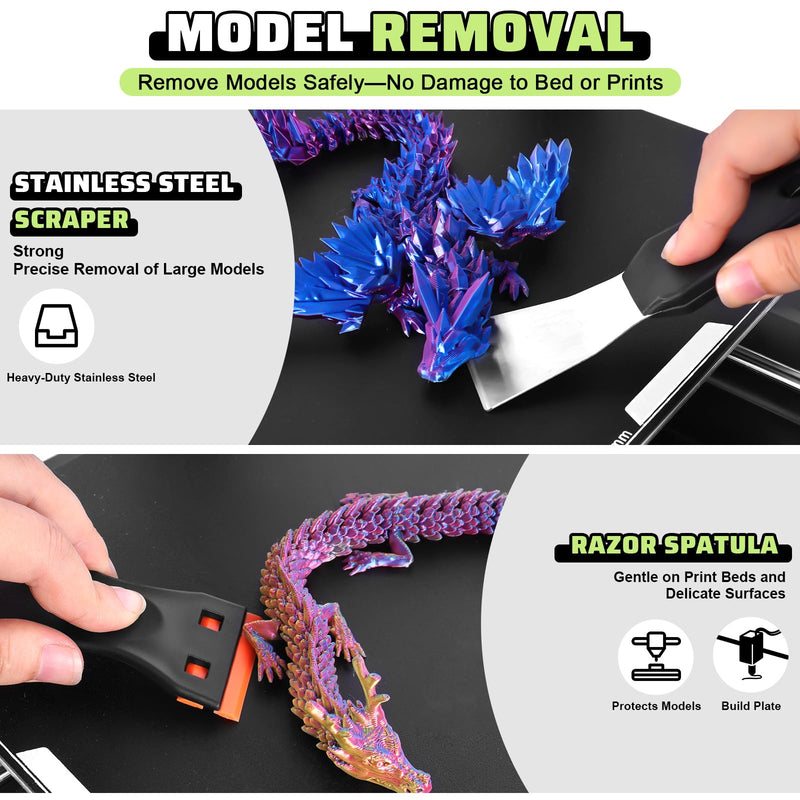 [Australia - AusPower] - 3D Printer Tools Kit, 34pcs 3D Printer Accessories for All FDM/SLA Printers Includes Nozzle Cleaning, Removal Scrapers, Finishing Tools, 5 Types of Files,Brushes, Wire Cutter, Engraving Knife All-purpose Kit 