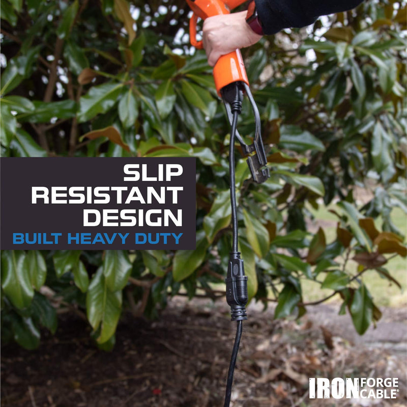[Australia - AusPower] - Iron Forge Cable 6 Ft Black Extension Cord, 16/3, 6 Foot Extension Cord, 3 Prong, Weatherproof - Great for Outside Use 6FT 