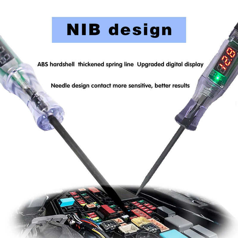 [Australia - AusPower] - 1 PC Car Digital Display LED Circuit Test Pen, Circuit Detection 3V-70V Multi-Functional Induction Long Probe, Voltage Continuity Test for Wires Fuse Socket, Universal for Most Cars (Black) 1 PC #3V-70V Black 