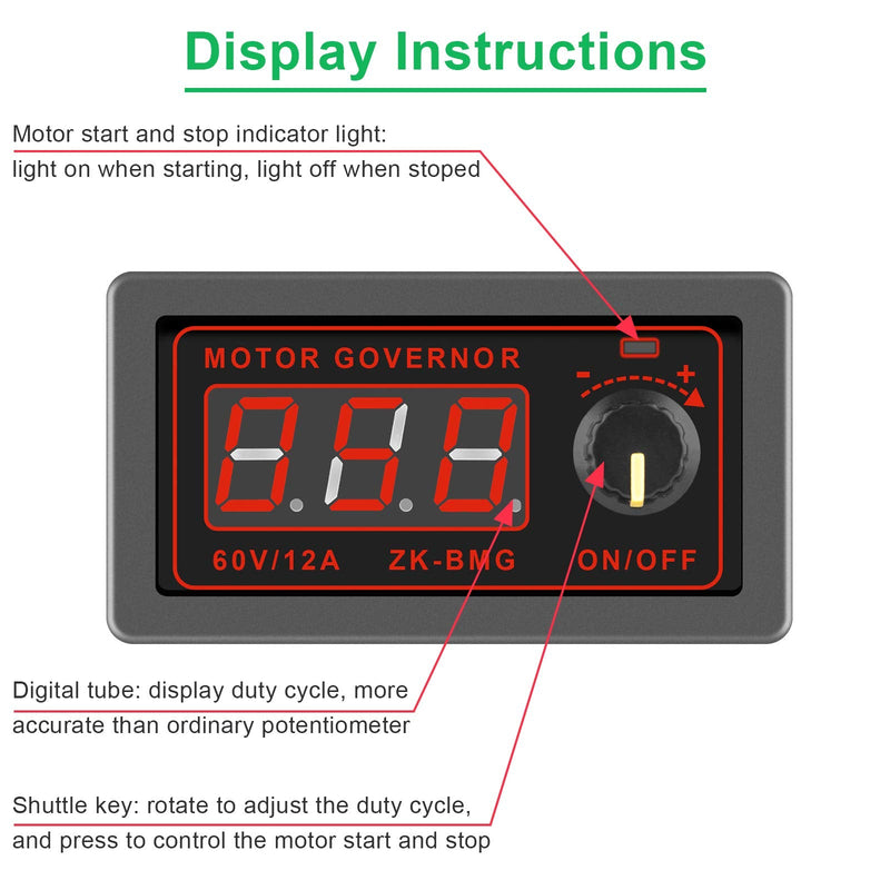 [Australia - AusPower] - DC Motor Speed Controller PWM Speed Controller DC 12V 24V 60V 500W Electric Motor Speed Control Regulator Power Wheels Speed Controller with PWM Signal Generator Driver Module 