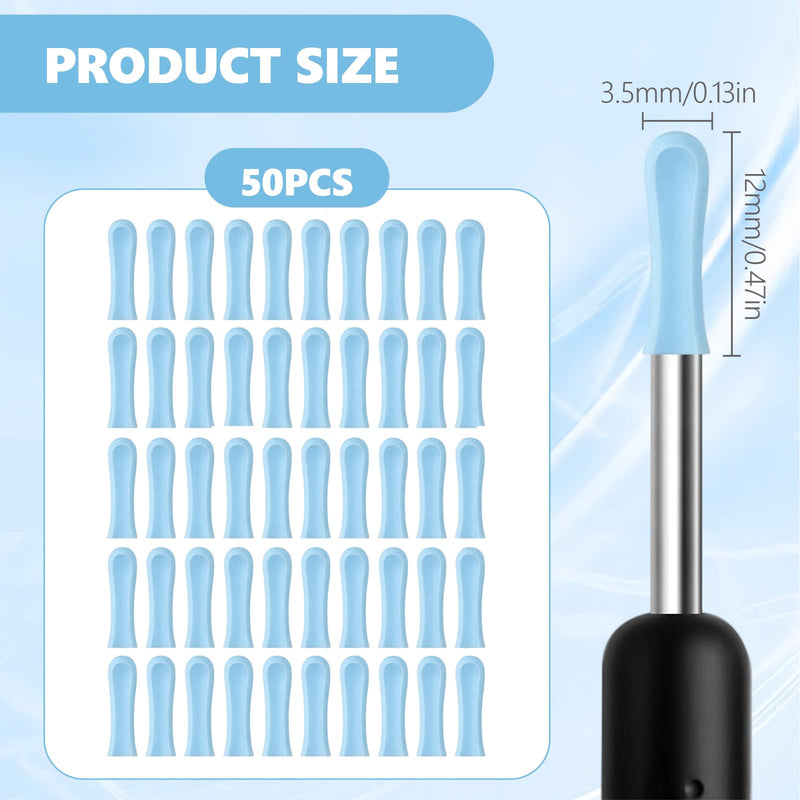 Pack of 50 Silicone Ear Cleaner Heads for Earwax Remover, Replacement Tips for Ear Camera, Ear Spoon Accessories for Ear Suckers, Earwax Sucker Ear Cleaner Accessories