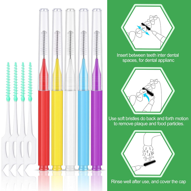 [Australia - AusPower] - Zopeal 250 Pcs Interdental Brush for Braces Disposable Braces Flossers Dental Picks Floss Toothpick Dental Teeth Flossing Head Oral Hygiene Flosser Toothpick Soft Cleaning Tool (Stylish Color) Stylish Color 