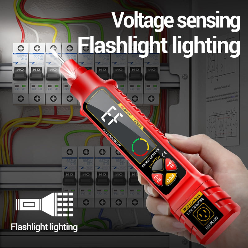 [Australia - AusPower] - Multimeter with Outlet Receptacle Measures Dual Range AC 2-440V,50Hz-60Hz Live/Neutral Wire Tester,Voltage,Current,Resistance,Continuity,Diodes,Breakpoint Finder,Circuit Polarity Wall Plug Tool 