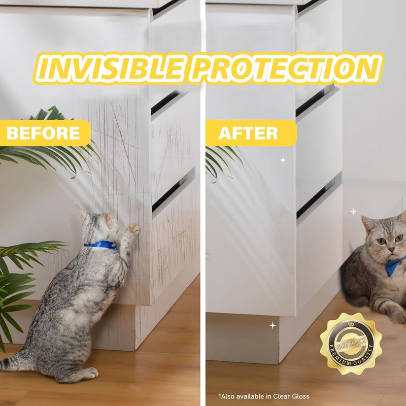 yongjoy Anti-Cat Scratch Furniture Protector, Flexible Sticky Couch Corner Guard, Thicken Vinyl Cat Scratch Tape (316" x 11.8") 316" x 11.8"