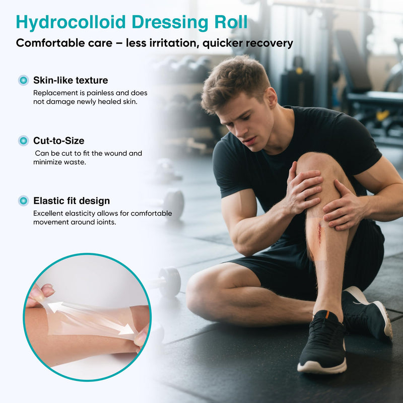 Derm Tape Hydrocolloid Roll - Acne & Pimple Patch Tape, Flexible Bandages Roll for Wound Care and Skin Protection, Cut-to-Size Hydrocolloid Tape for Daily Use (2in x 16ft) 2in*16ft*1pc