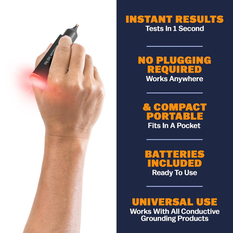[Australia - AusPower] - GAYA Conductivity Tester for Grounding Products – Instant Result, Easy to Use Conductivity Tester for Earthing Mats, Sheets & Wristbands – Portable & Reliable Ground Earthing Test – Battery Included 