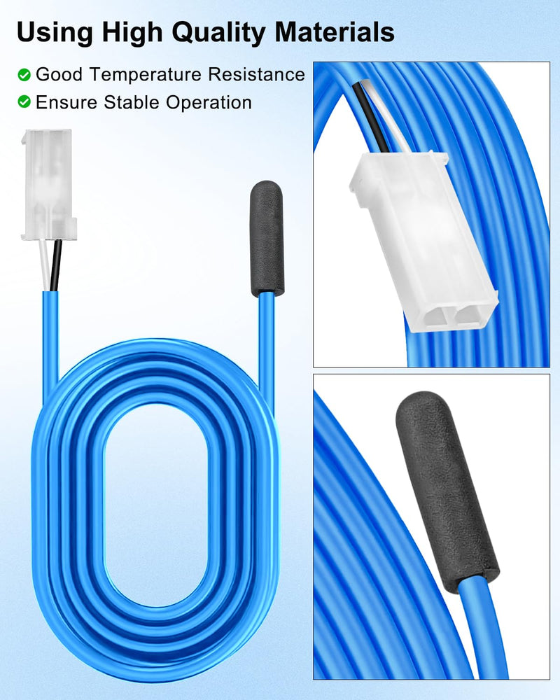 [Australia - AusPower] - Coil Temperature Sensor Replace 337-60406-02 for Refrigerator Cabinet, 74 Inch Blue Cable Coil Probe Replacement Part 