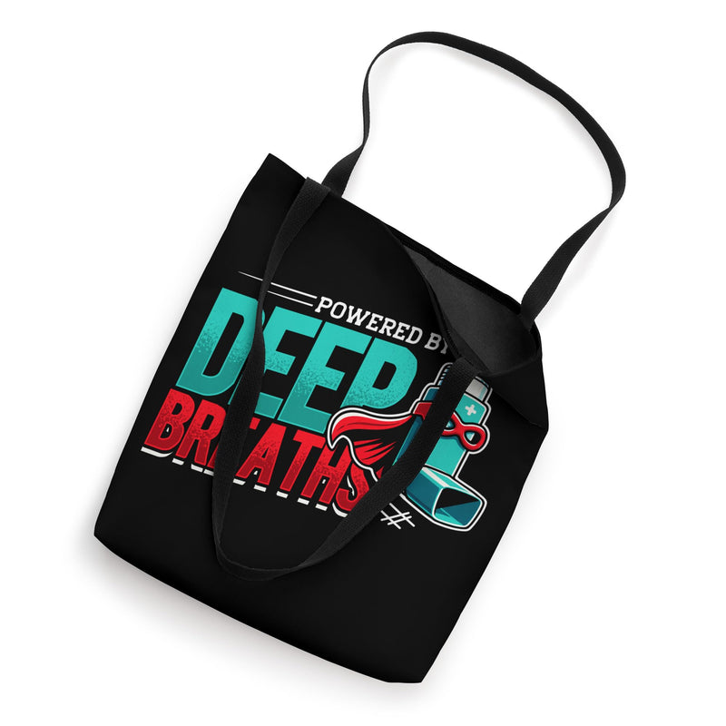 Powered By Deep Breaths Inhaler Respiratory Wellness Tote Bag 16 inches