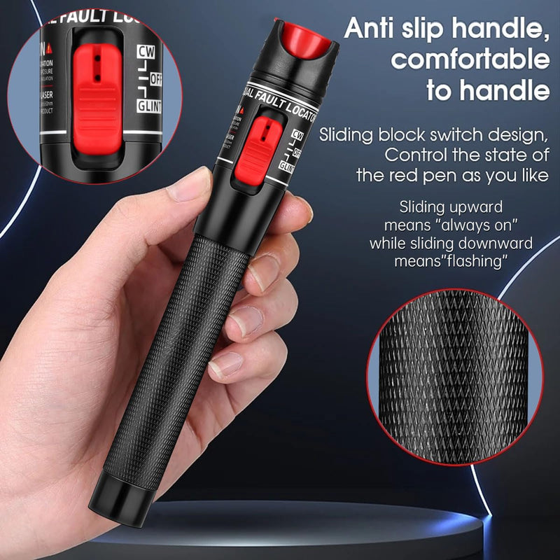 [Australia - AusPower] - Moocci Visual Fault Locator Fiber Optic Cable Tester Meter - Fiber Optic Tool with FC Male to LC Female Adapter - Tools Tester Kit for LC/FC/SC/ST, Network Cable Test 50km Visual Fault Locator 