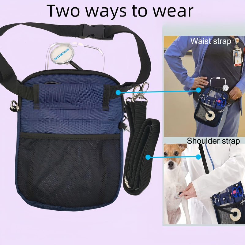 [Australia - AusPower] - Nurse Waist Bag,Medical Waist Bag Medical Gear Pockets Storage for Stethoscopes,Nurses Utility Belt Organizer Bag，Bandage Scissors and Other Medical Supplies（Purple） Purple 