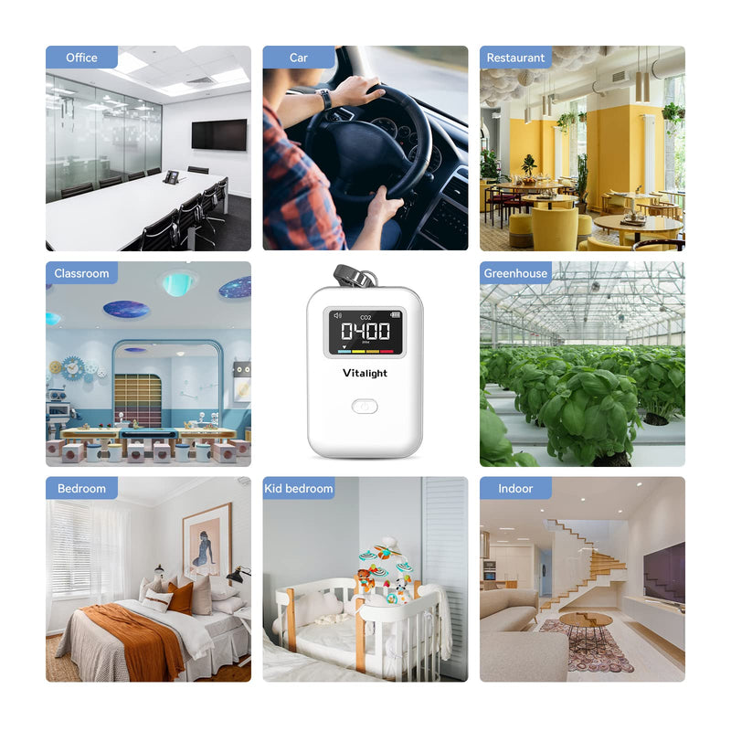 [Australia - AusPower] - Mini CO2 Detector, Air Quality Monitor, Stylish and Lightweight CO2 Monitor for Travel Home Indoor,You Can Use Anywhere 