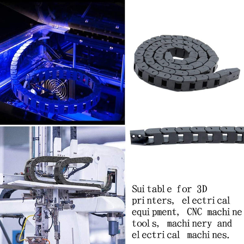 [Australia - AusPower] - 10X10mm 1M Black Plastic Flexible Drag Chain Plastic Towline Drag Chain Cable Carrier for 3D Printer 