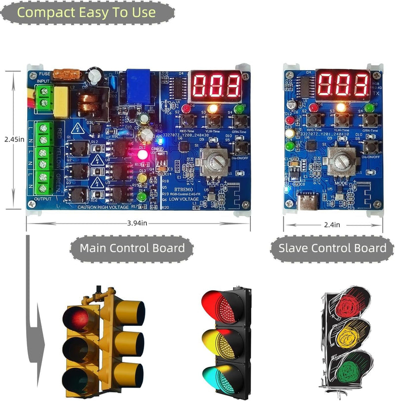 [Australia - AusPower] - ENDMAN Traffic Light Controller Sequencer with 39+ Sequences 3 Channel 80VAC-260VAC Complete Accessories LED Display 