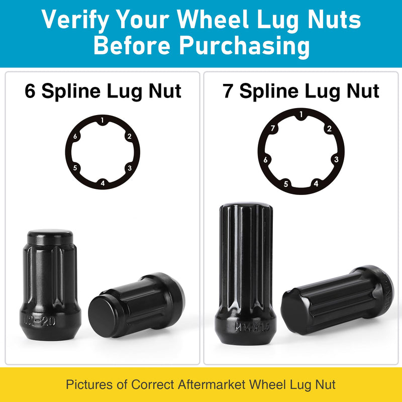 [Australia - AusPower] - 2 Piece 6 Spline & 7 Spline Lug Nut Key, Spline Lug Nut Socket, Wheel Lock Removal Tool Kit for Easy Installation and Removal of Lug Nuts on Aftermarket Wheels 