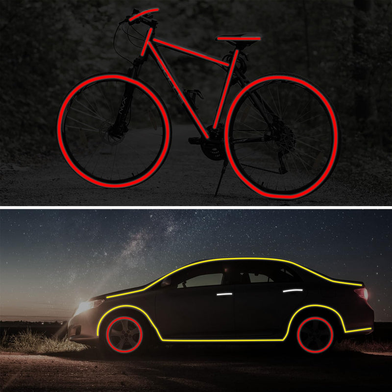 3 Rolls Reflective Tape Outdoor Waterproof, Reflective Warning Tape, Trailer Reflectors, Safety Reflective Strips, Nighttime Reflective Stickers, for Car Bike Baby Stroller Helmet, 1 Inch x 30 Ft