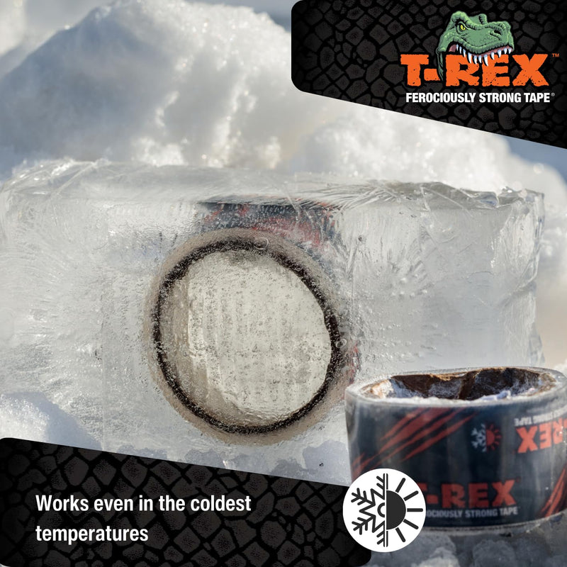 T-REX Ferociously Strong Repair Tape, Sticks to Wet Surfaces, All Weather and UV Resistant, 1.88" x 9 Yards, Clear, 1-Roll (241535)