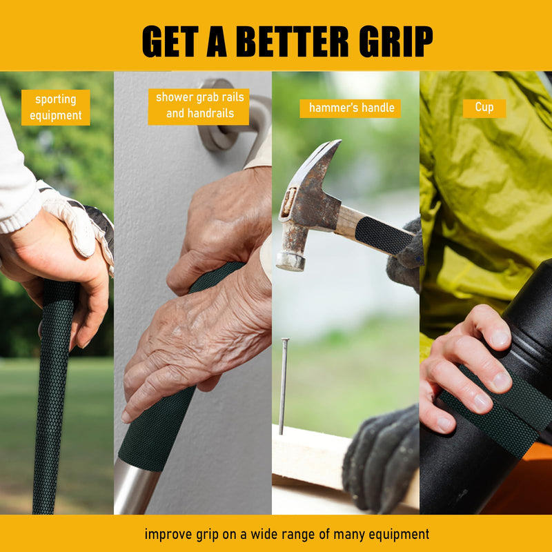 Rubber Grip Tape, 2 In x 20 Ft Non-Abrasive Grip tape for handles, Strong Adhesive Waterproof Heat Resistant Cushion grip, Comfortable in hands, perfect for handles, handlebars, or any slippery stuff 2 Inch x 20 Feet