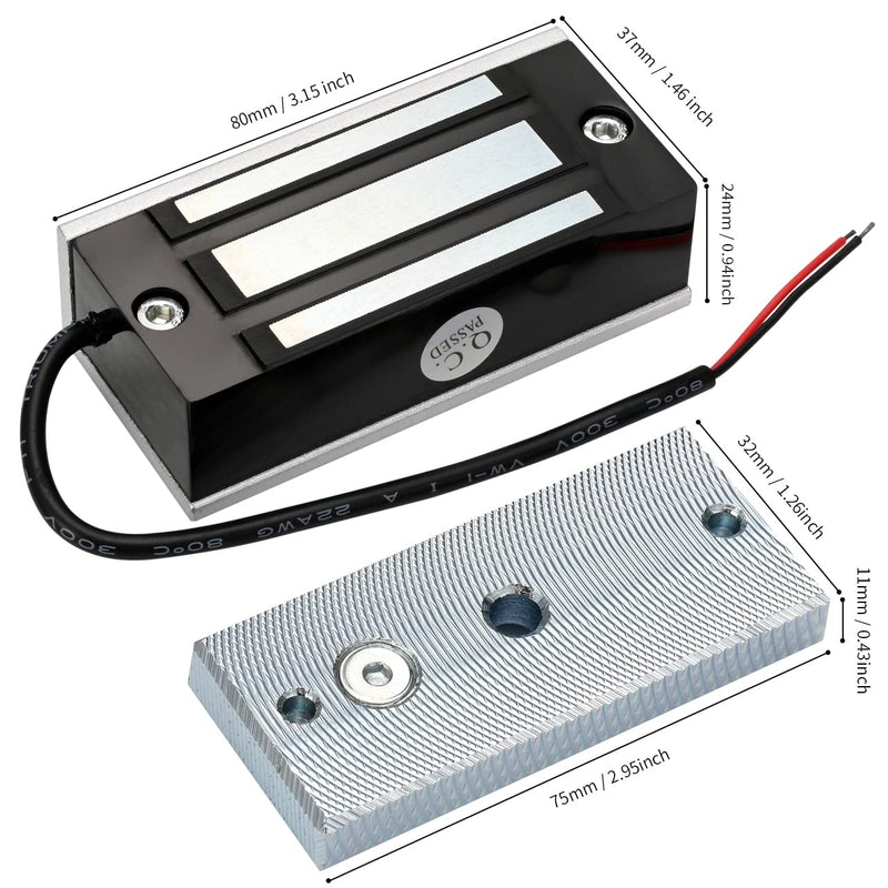[Australia - AusPower] - Electric Magnetic Lock 60KG 130LBS Holding Force Electromagnet Lock 12V Fail Safe NC Mode Single Door for Access Control System/Metal Door/Fire Proof Door/Wooden Door/Glass Door etc. (60KG/130LBS) 60KG/130LBS 