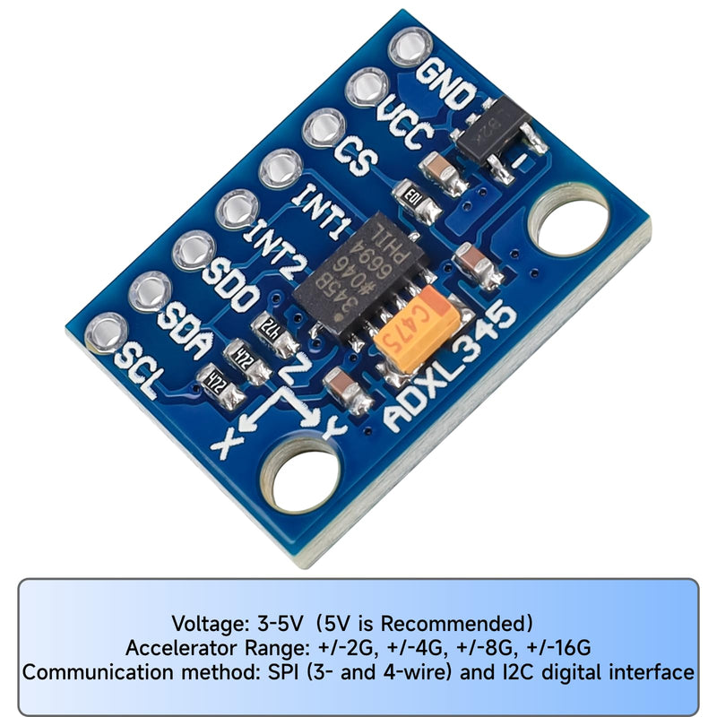 [Australia - AusPower] - ADXL345 Accelerometer Sensor Module with 10CM Cable, 3-Axis Digital Gravity Acceleration/Inclination Module IIC/SPI Transmission Compatible with for Arduino - 2PCS 