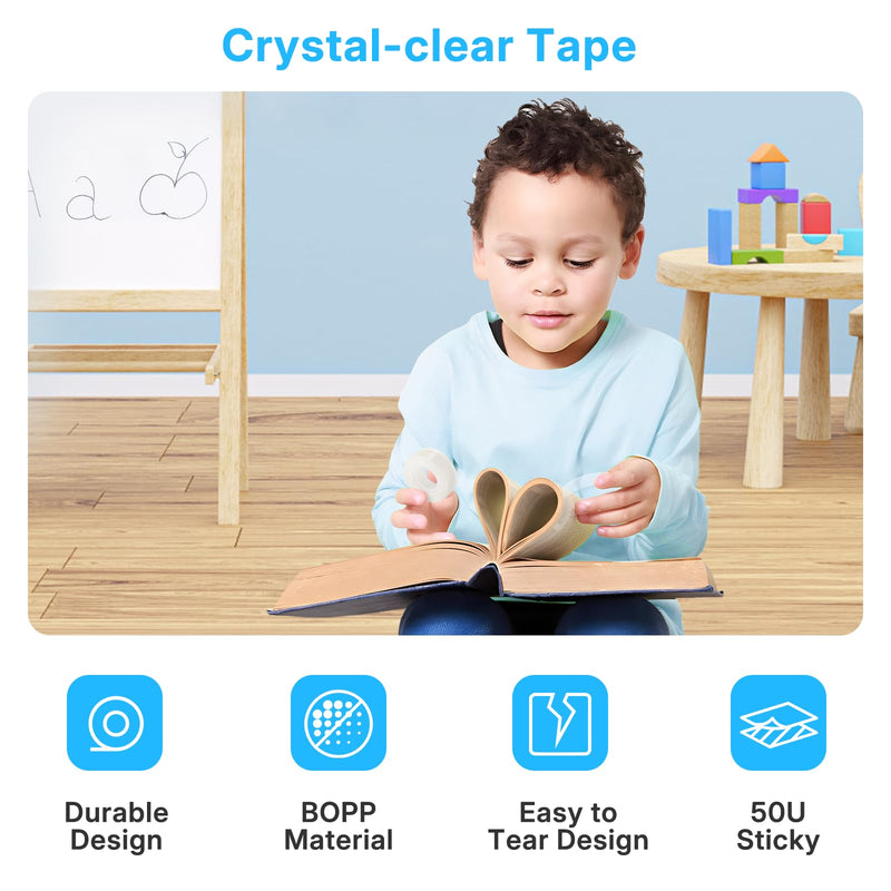 OWLKELA 30 Rolls Transparent Tape Refills, Clear Tape, All-Purpose Transparent Glossy Tape for Office, Home, School 30 Pcs
