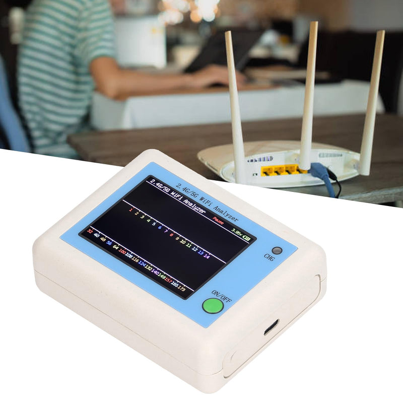 [Australia - AusPower] - Analyzer, 2.4G 5G Analyzer, 2.4 Inch TFT Color Screen Scanner Network Analyzer with Light Indication, Battery Display, Long Standby 