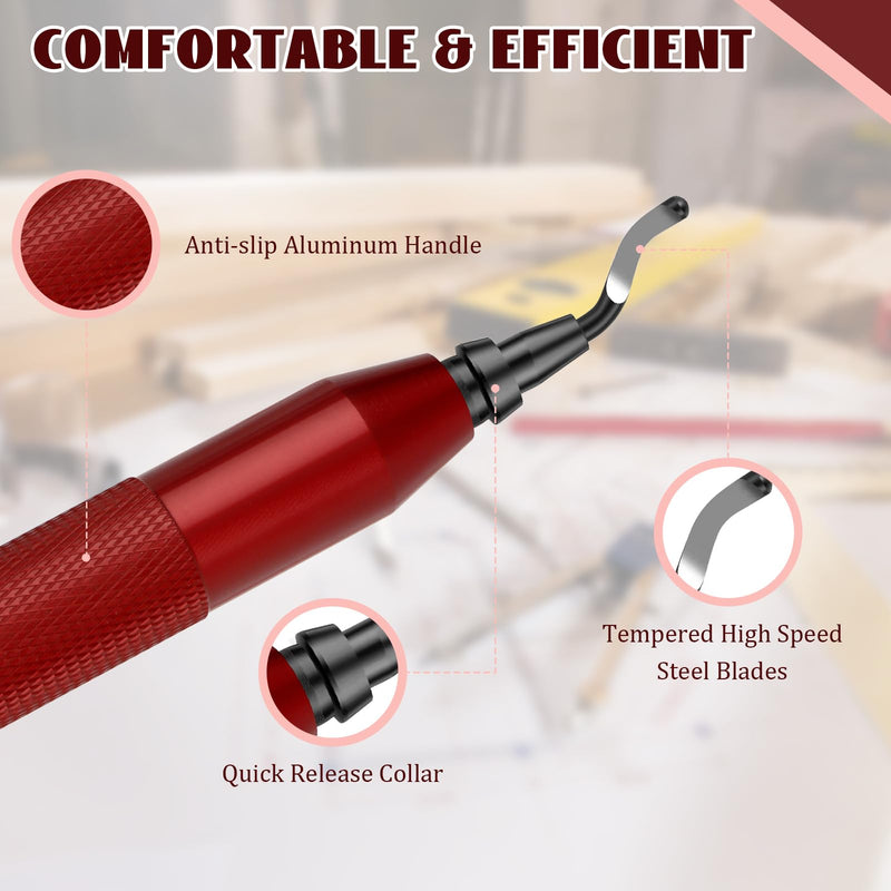 [Australia - AusPower] - Universal deburring tool, 360° rotating blade cutting tool, hand deburring deburring tool with 10 replacement blades, for 3D printers, metal, plastic, PVC, aluminium, stainless steel 